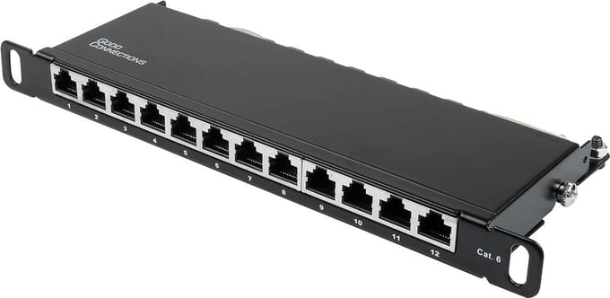 10 Inch Netwerk Patchpaneel Cat. 6 Afgeschermd 12 Poorten Toolless