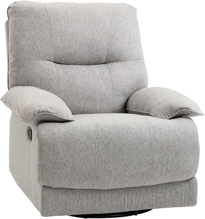 HOMCOM Sofa Relaxstoel Polyester, MDF 89L x 98B x 101H cm Lichtgrijs