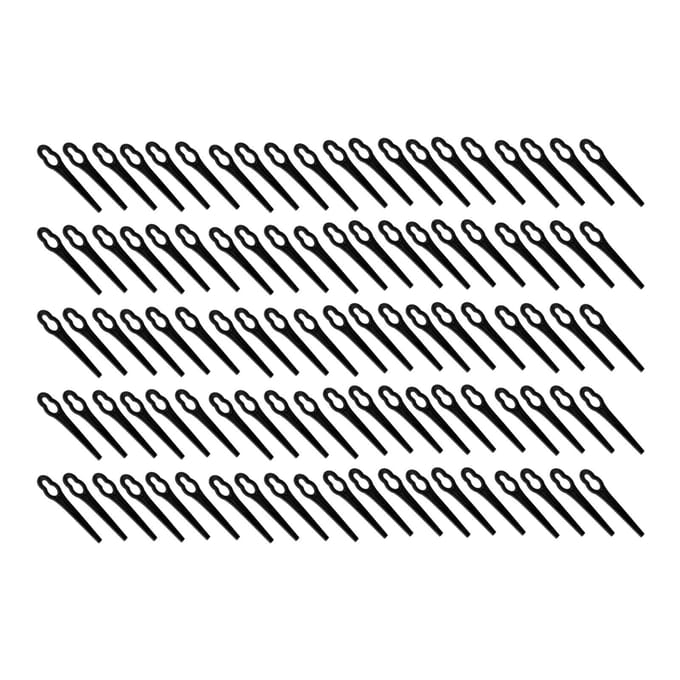 Lot de 100 lames de coupe en plastique pour coupe-herbe, accessoires de remplacement pour outils d'élagage manuel, noir