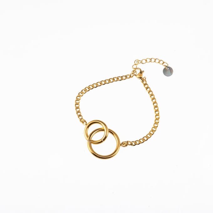 Go Dutch Label Armband Dubbel Rondjes Goud B1396-2