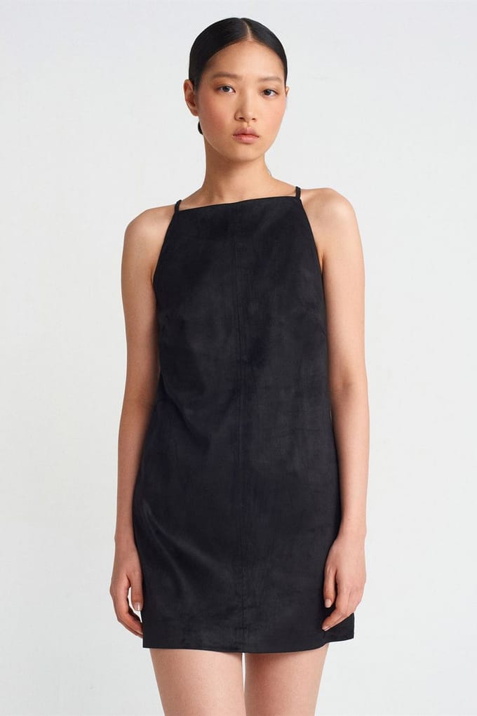 Mouwloze Mini Jurk Met Rits