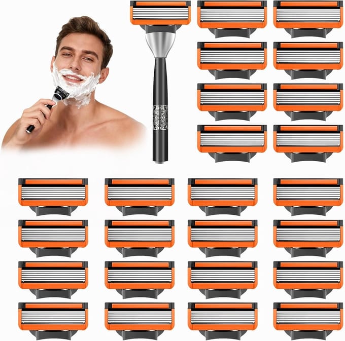 Reservemesjes Mannen - Scheermesjes Set - Dagelijks Scheren - Huidvriendelijk - 24 Stuks - Blauw