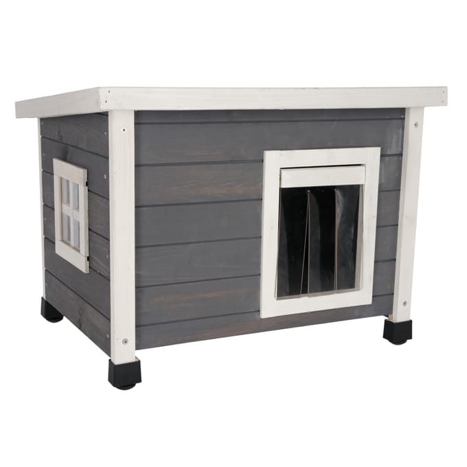 Kerbl Pet kattenhuis Rustica wit/grijs - 57x45x43cm