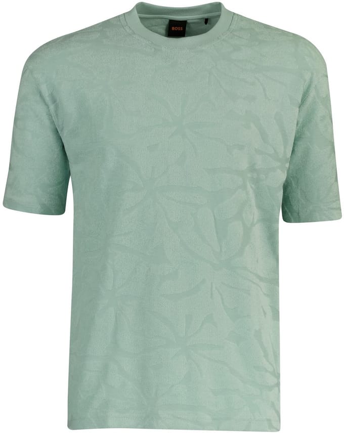 Hugo Boss BOSS Orange t-shirt turquoise structuur