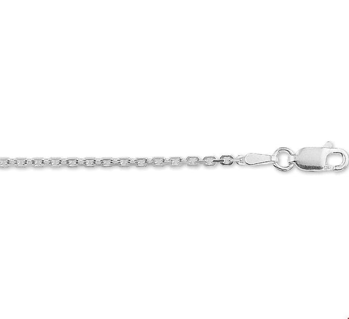 Zilveren Collier anker gediamanteerd 1 1015532 45 cm
