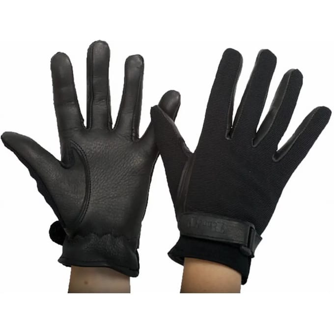 Leren en mesh handschoenen T de T