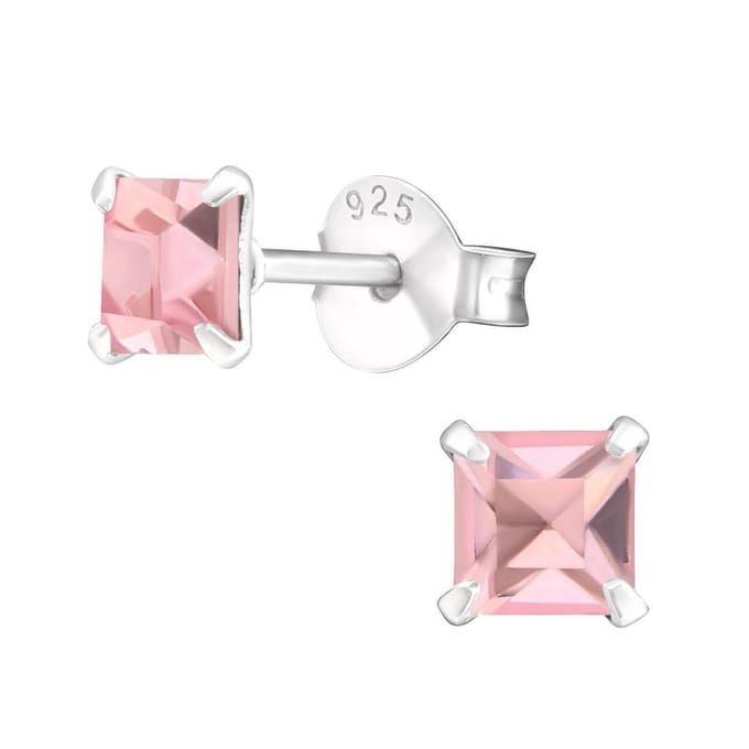 Amanto Oorbellen Flynn Pink - 925 Zilver E-Coating - ∅4mm