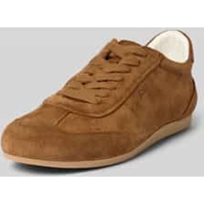 Sneakers van echt suède met reliëflogo