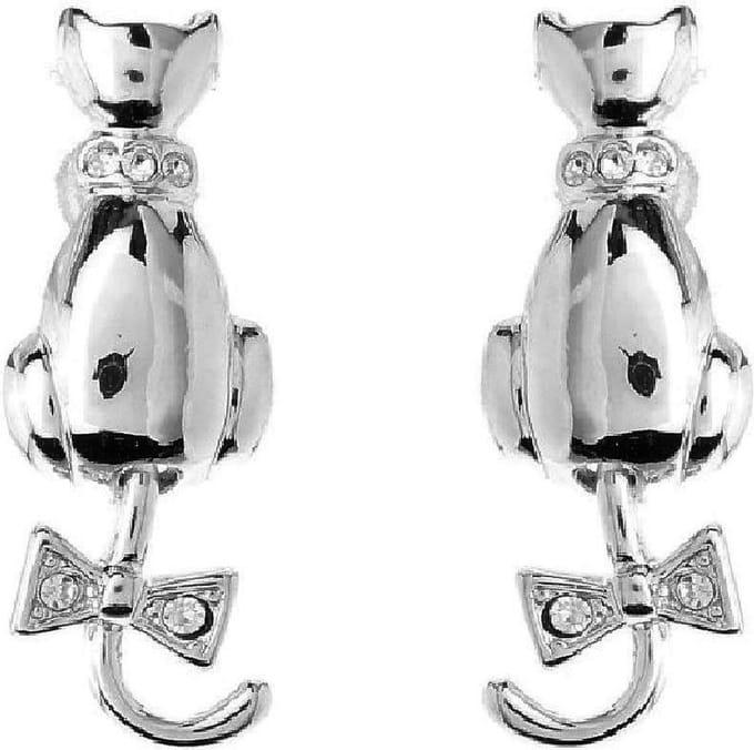 Behave - Oorbellen kat zilverkleur - Schattig & Speels - Feestlook
