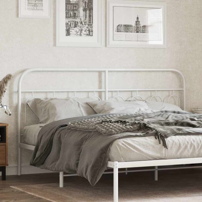 vidaXL - Vervangend - hoofdbord - 183 - cm - metaal - wit