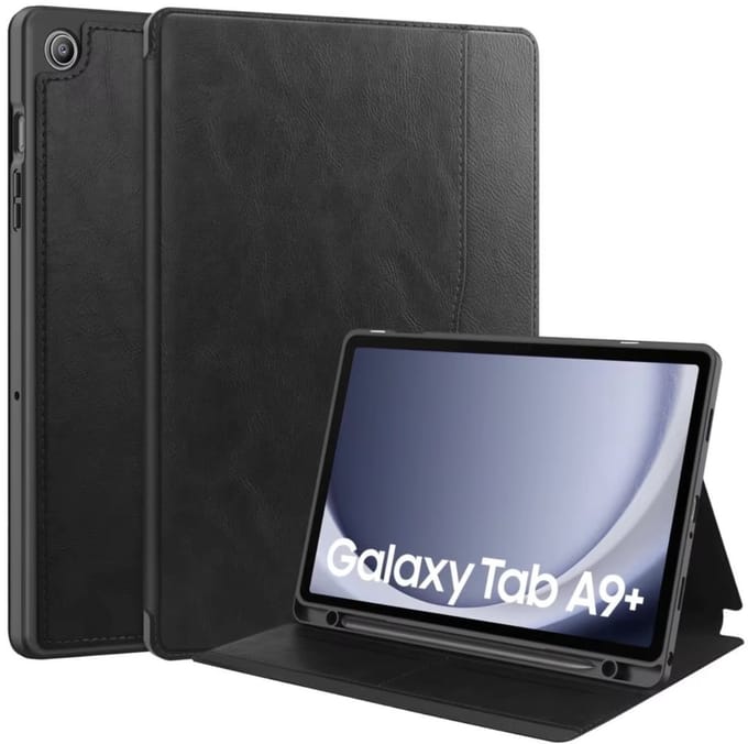 EtuiTab Clear Card Pencil - Tablethoes - Samsung Galaxy Tab A9+ Plus - Zwart