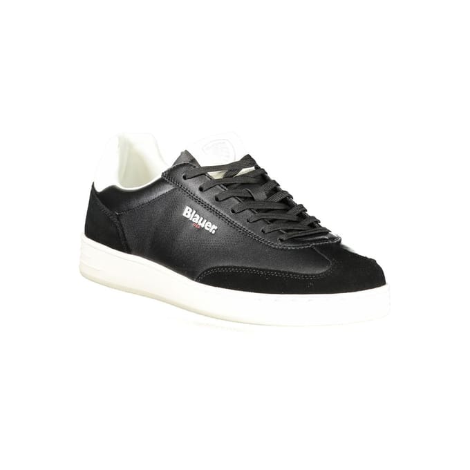Blauer Zwarte Polyurethaan Heren Sneaker