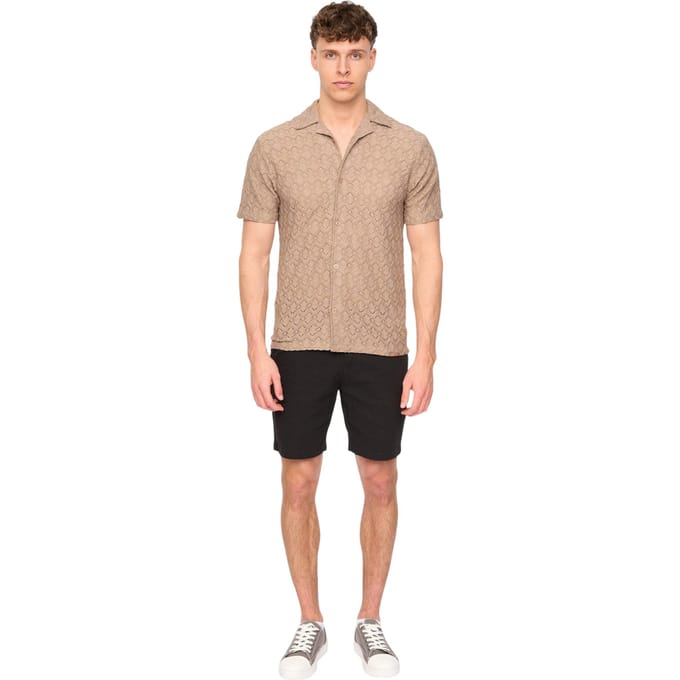 Duck and Cover Everett effen chino-short voor heren (Zwart)