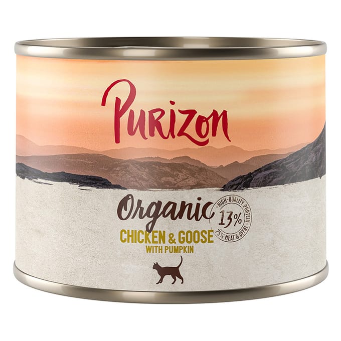 Voordeelpakket Purizon Organic 24 x 200 g - Kip en gans met pompoen