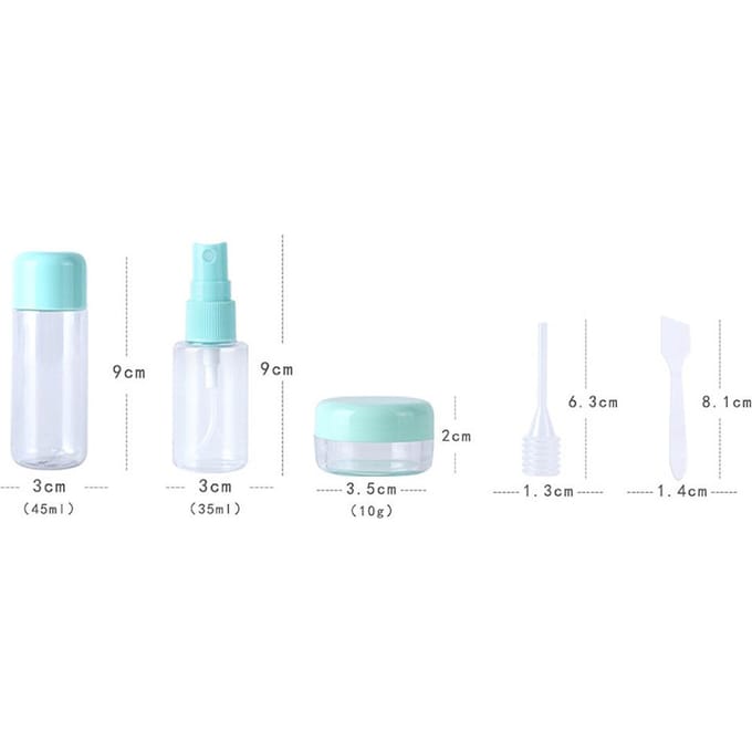 8 stuks Reis Make-up Fles Kit Multifunctioneel Draagbaar Lichtgewicht Reisflessen Set voor Reizen white