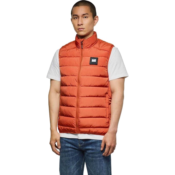 Weekend Offender Gewatteerd herenvest met Gacha-logo (Oranje)
