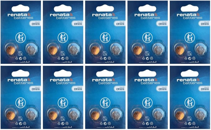 Renata - Knoopcel batterijen - CR1616 - Lithium - 3V - 20 stuks