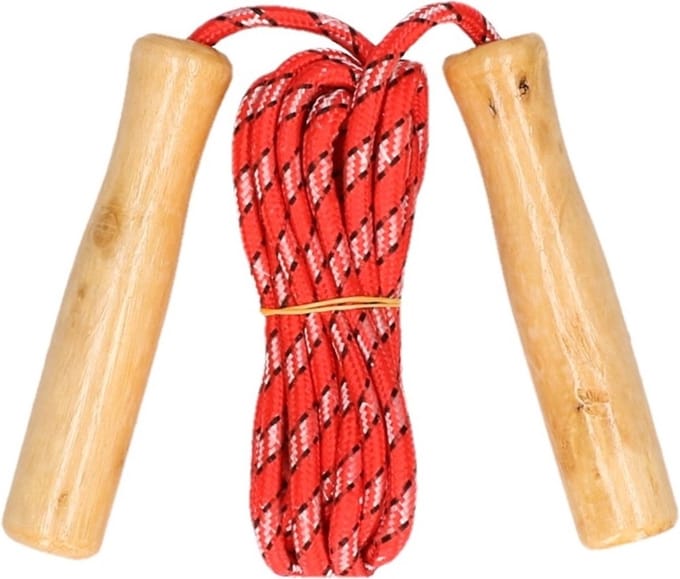 Benson Springtouw - rood - houten handvatten - 236 cm - buitenspeelgoed