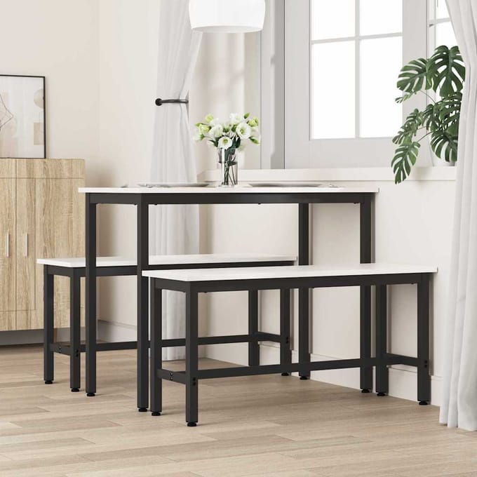 vidaXL - Eetbank - Wit - 100 - x - 32,5 - x - 49 - cm - Massief - grenenhout
