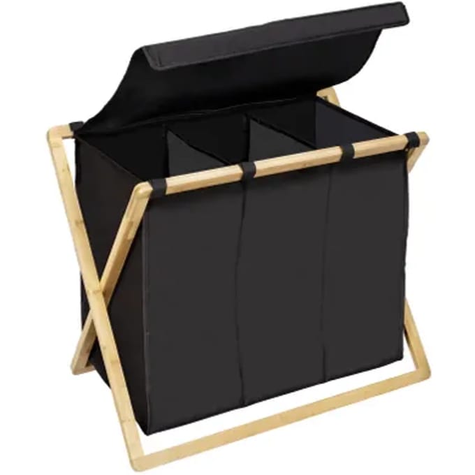 Wenko Wasmand Jumbo - Polyester - Antraciet - 69l - 38x38x72cm