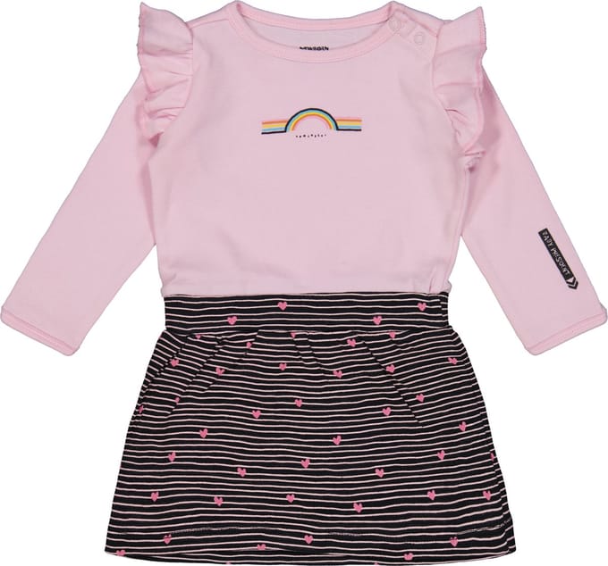 4PRESIDENT Meisjes jurk - Stripe AOP Black - Maat 80 - Meisjes jurken