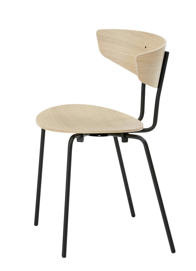Ferm Living Herman stoel - Eiken wit geolied - zwart