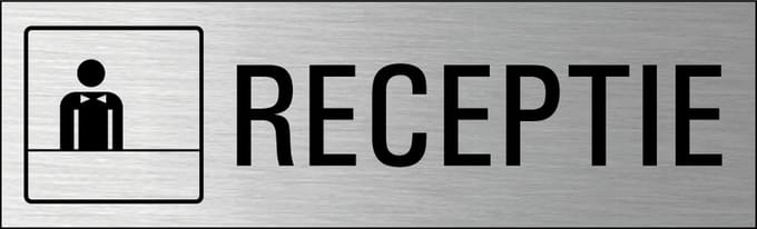 Receptie deurbordje met zelfklevende strip
