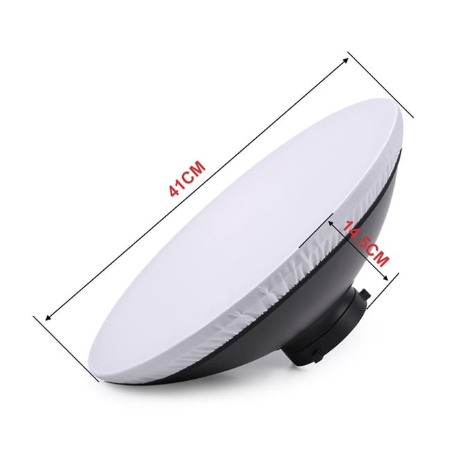 41cm Beauty Dish Reflector Strobe Verlichting voor Bowens Mount Speedlite Fotografie Licht Studio Accessoire white