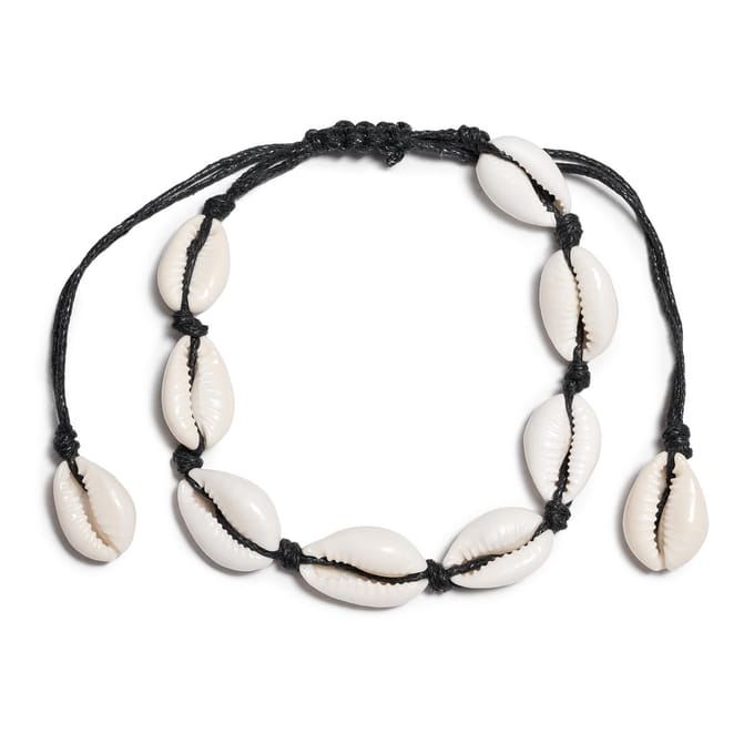 Lajetti - Schelpen Armbandje Verstelbaar Zwart