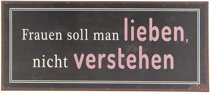 Clayre & Eef Tekstbord 30x13 cm Bruin Metaal