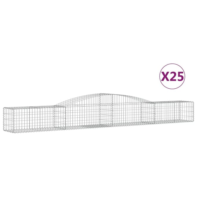 vidaXL - Schanskorven - 25 - st - gewelfd - 400x50x40/60 - cm - gegalvaniseerd - ijzer