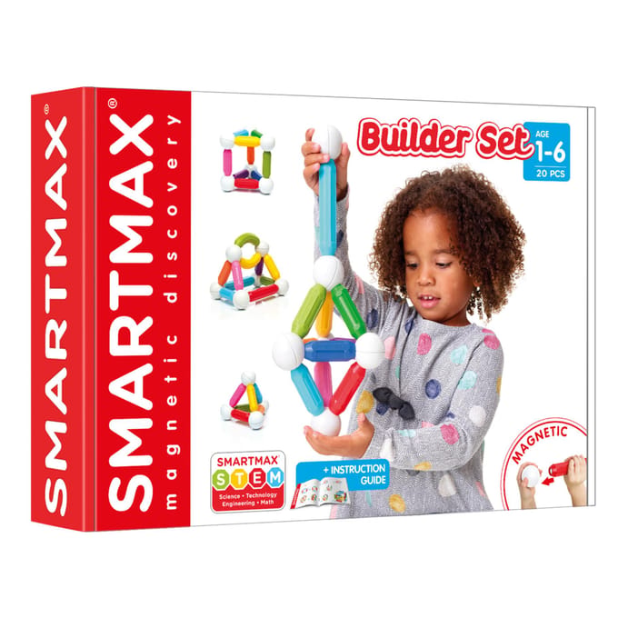SmartMax My First Builder Set - Magnetisch Bouwspeelgoed - 20-Delige Set met Gebogen Staven - Educatief Speelgoed voor Peuters - Vanaf 1 Jaar