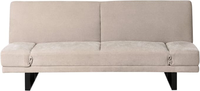 YORK - Slaapbank 2-zits - Lichtbeige - Chenille