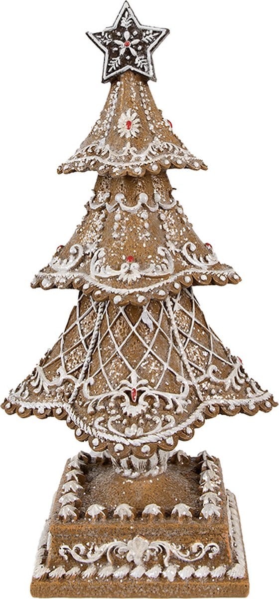 Clayre & Eef Kerstdecoratie Kerstboom 32 cm Bruin Polyresin