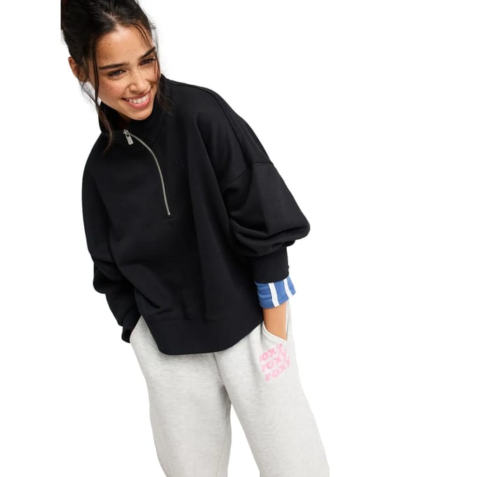 Dames sweatshirt met opstaande kraag Roxy Everfree