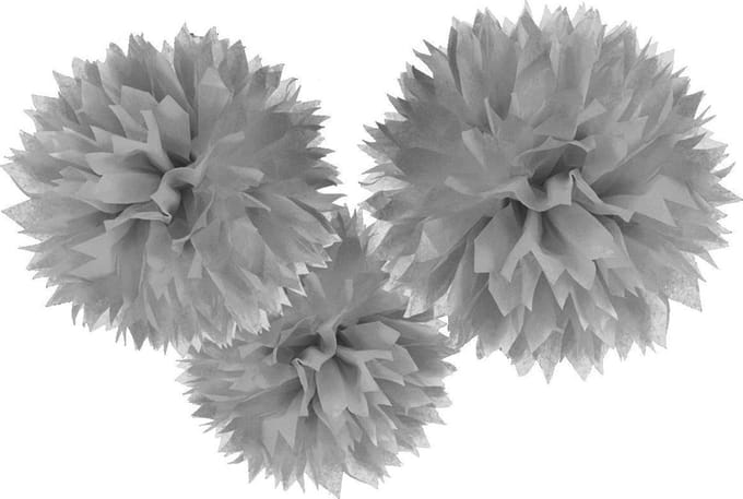Amscan Pompoms Feestdecoratie 40,6 Cm 3 Stuks Zilver