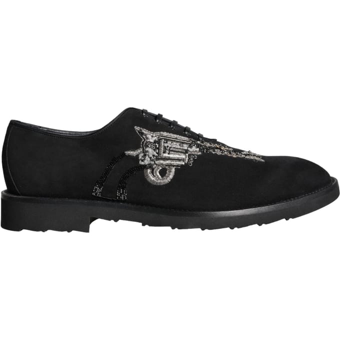 Dolce & Gabbana Zwarte Suède Sicilia Veterschoenen