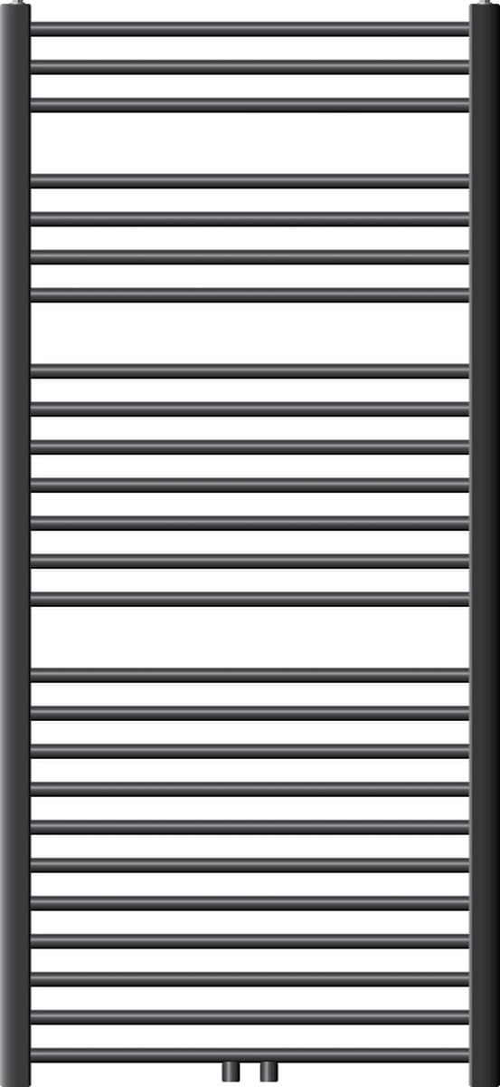 ECD Germany Badkamerradiator Sahara - 750 x 1500 mm - antraciet - gebogen met middenaansluiting - handdoekverwarmer handdoekdroger radiator