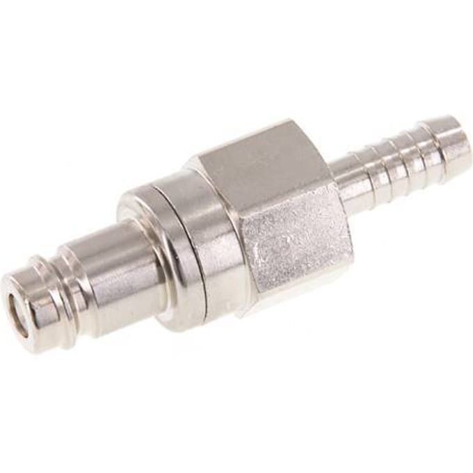 Vernikkeld Messing DN 10 Luchtkoppeling Insteeknippel 9 mm Slangpilaar Double Shut-Off