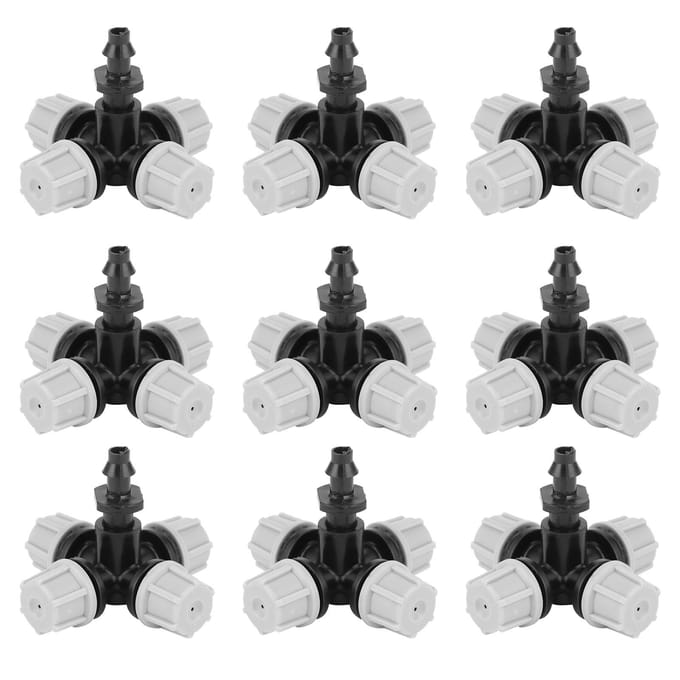 20 stuks kruissproeiers met weerhaakconnector, tuinirrigatieaccessoires, fittingen white