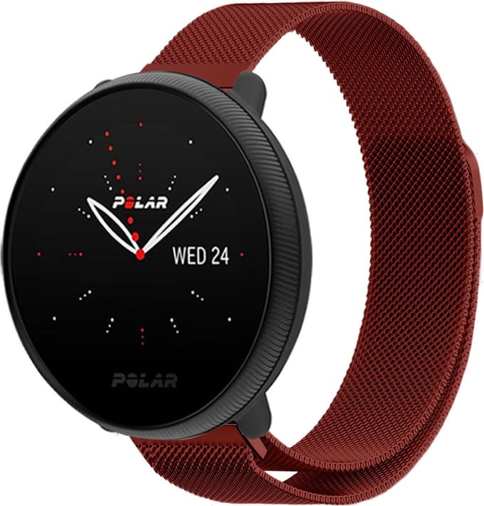 Strap-it Luxe Milanese bandje - geschikt voor Polar Ignite / Ignite 2 / Ignite 3 / Unite / Pacer - rood