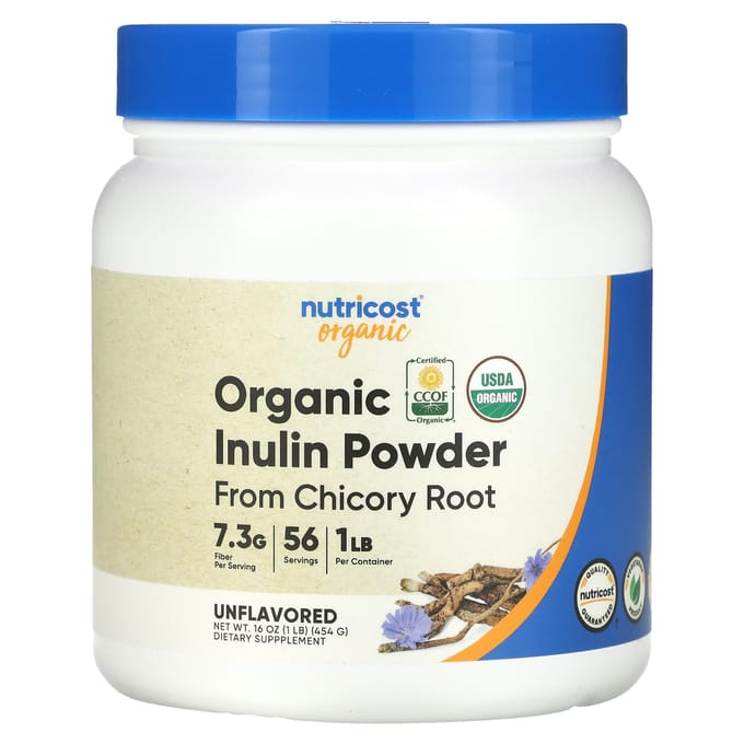 Nutricost, Biologisch Inuline Poeder, Zonder smaak, 16 oz (454 gr)