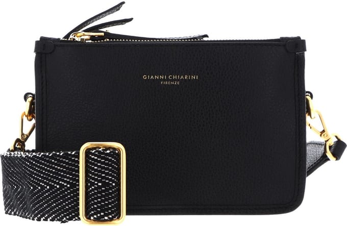 GIANNI CHIARINI Leren Schoudertas Avondtas Debbie Shoulderbag Nero Zwart