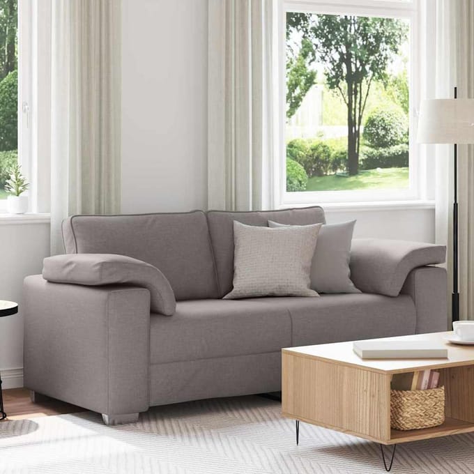 vidaXL - Loveseat - Taupe - 180 - cm - Stof
