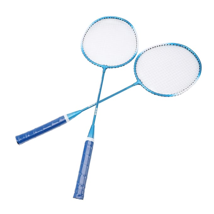 Badmintonset Professioneel IJzerlegering Badmintonracket met 3 Shuttlecocks Draagtas voor Beginner Kind Volwassene Blauw