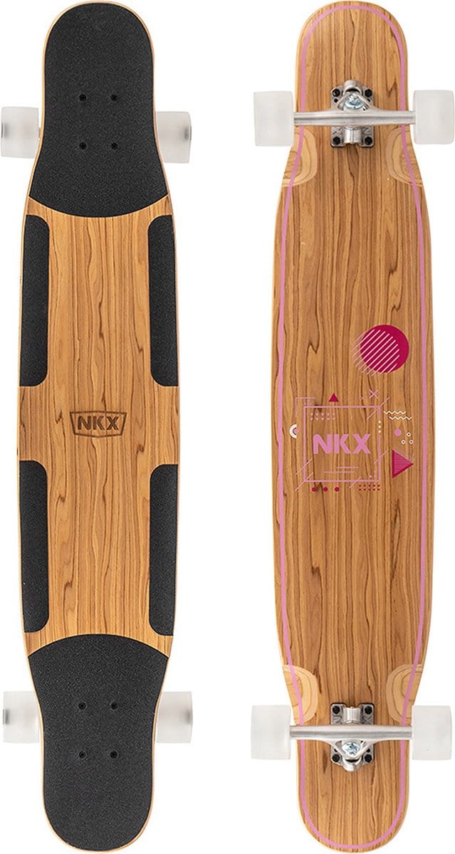 NKX Geometric Dancer Longboard 44 Olive Pink