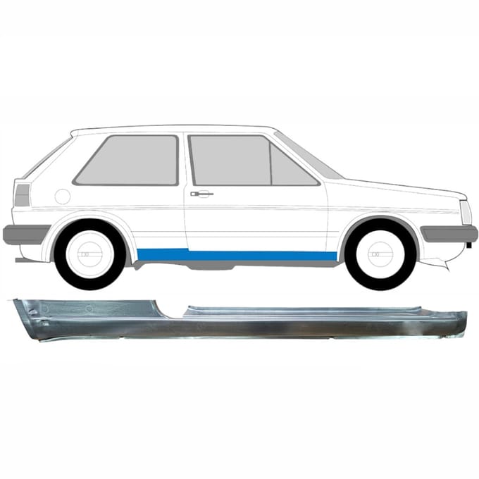 Volledige dorpel voor Volkswagen Golf 2 1982-1992 / Rechts