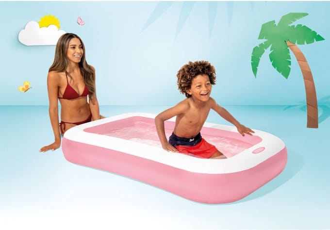 Intex Rechthoekig Opblaaszwembad Roze - 166 x 100 x 25 cm