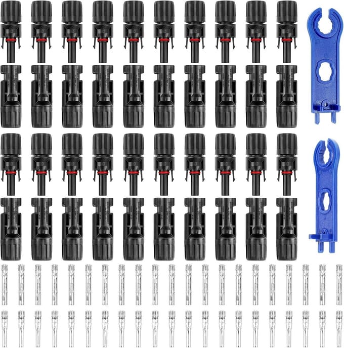 Zonnepaneel Connectoren Set - Waterdicht IP67, 1000V 30A MC4 Compatibel
