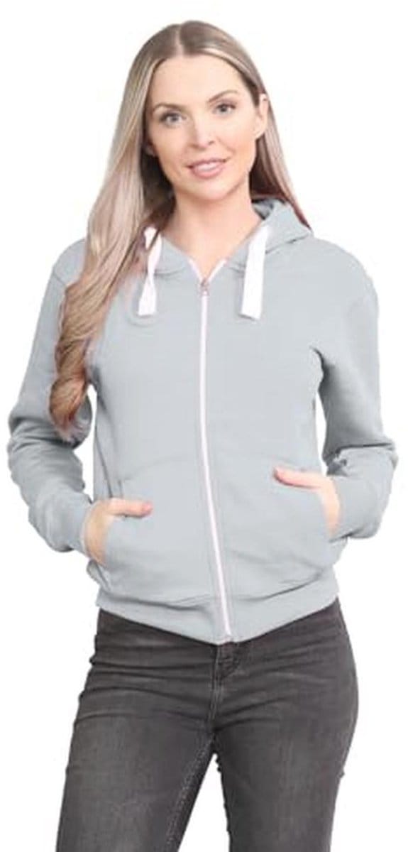 Dames Fleece Hoodie Trui met Rits en Capuchon